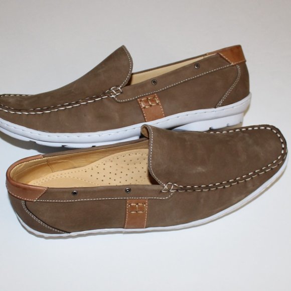 SANDRO MOSCOLONI DARON TAUPE SLIP ON SHOES